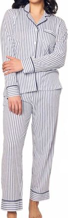 Petite Plume French Ticking Pajama Set In French Navy