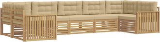 vidaXL Conjunto De Sof&aacute;s De Exterior 7 Uds. Y Beige Vidaxl