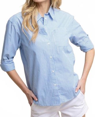 Southern Tide Katherine Stripe Shirt In Blue Fin