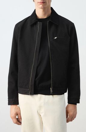 Mango Cotton Corduroy Jacket in Black Denim at Nordstrom, Size X-Large