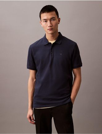 Calvin Klein Mens Drop Needle Classic Polo Shirt - Navy - XS