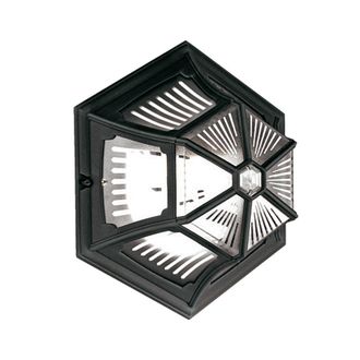 Netlighting Parish 1 Light Outdoor Flush Ceiling Lantern Black IP44 E27
