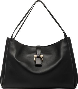 Ferragamo Medium Gancini Tote Bag - Dames - Shoppers - Zwart - ONE Size - Leer - Tassen