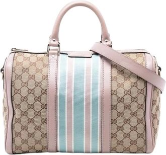 Gucci Pre-owned Handbags, female, Beige, Size: ONE SIZE Pre-owned Canvas Satchel