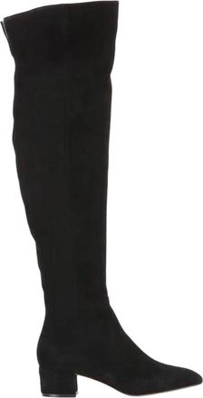 Generic Womens Classic Round Toe Over The Knee Boots Side Zipper Square Heel Long Boots Shoes