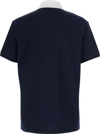 Gucci Mens T-Shirt Piquet Web Blue Cotton T-Shirts And Polos