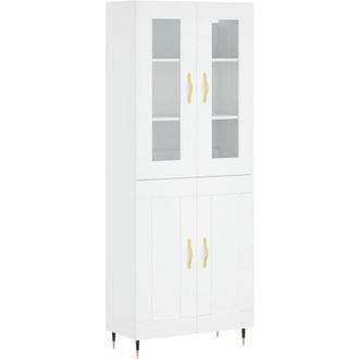 vidaXL Vidaxl - Aparador Alto Madera Contrachapada Blanco 69,5x34x180 Cm
