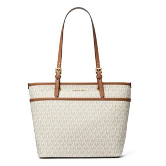 Michael Kors Tote Bags, female, Beige, Size: ONE SIZE Winston Medium Signature Logo Pocket Tote Bag