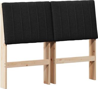 vidaXL Upholstered Headboard Black 120 cm Solid Pine Wood vidaXL