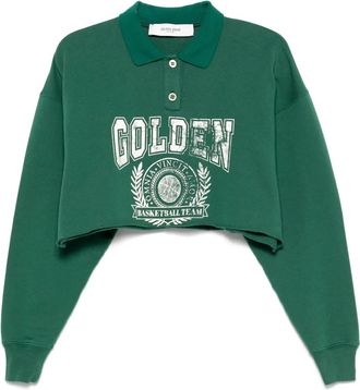 Golden Goose Polo corta con stampa - Verde