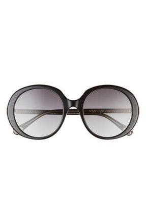 Chlo&eacute; 54mm Gradient Round Sunglasses in Black/Grey Gradient at Nordstrom