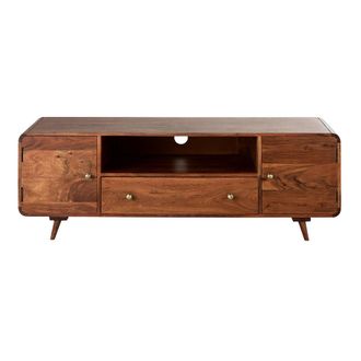 Maisons du monde Mueble de TV con 2 puertas y 1 caj&oacute;n de acacia maciza 140 cm