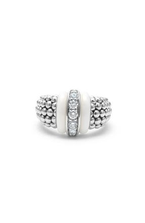 Lagos White Caviar Ceramic Diamond Ring at Nordstrom, Size 6