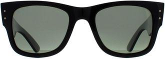 Ray-Ban Square Polished Black Green Polarized RB0840S Mega Wayfarer