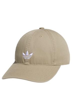 adidas Relaxed Trefoil Cotton Baseball Cap in Blanch Cargo/White at Nordstrom