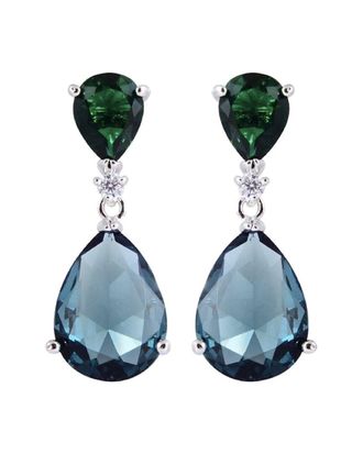 Liv Oliver Silver Plated 5.70 Ct. Tw. Quartz Cz Earrings