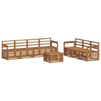 vidaXL Juegos De Sof&aacute;s 8 Pcs Natural Madera De Acacia S&oacute;lida Vidaxl