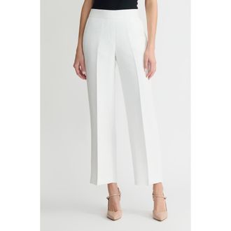 Kasper The Audrey Pull-On Wide Leg Pants in Lily White at Nordstrom, Size Small