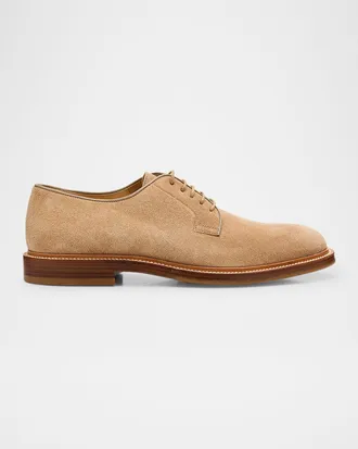 Brunello Cucinelli Men & apos;s Suede Derby Shoes