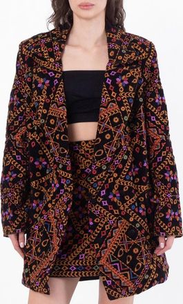 Farm Rio Embroidered Corduroy Blazer, Size Medium