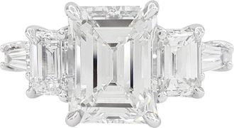 Verde 4ct IGI Certified Lab Grown Emerald Cut Diamond Ring