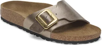 Birkenstock Womens Catalina Luxe Buckle Sandal - Narrow In Graceful Taupe