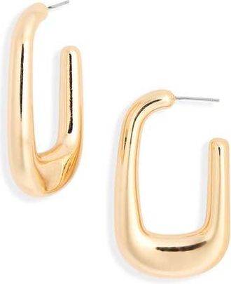 Leith Elongated Hoop Earrings in Gold at Nordstrom Rack
