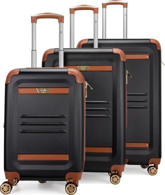 19V69 Vintage 3 Piece Expandable Spinner Luggage Set in Black at Nordstrom