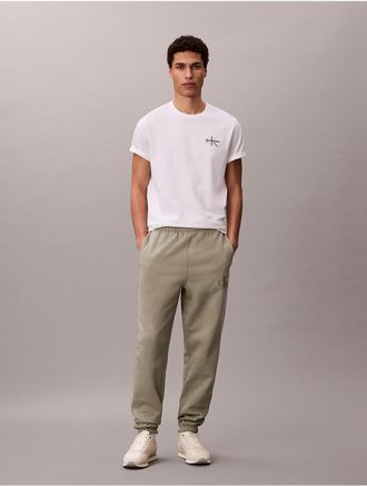 Calvin Klein Jeans Calvin Klein Mens Monologo Fleece Joggers - Dark Beige - 2XL