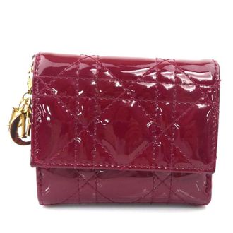 Dior Red Color Patent Leather Wallet (Tri-Fold) (Pre-Owned)