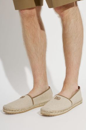 Dolce & Gabbana Espadrilles With Logo, Mens, Beige