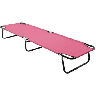 vidaXL Vidaxl - Lettino Prendisole Pieghevole in Acciaio Rosa