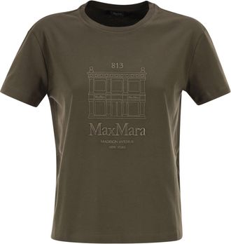 Max Mara Smmbella Jersey-T-Shirt mit Stickerei