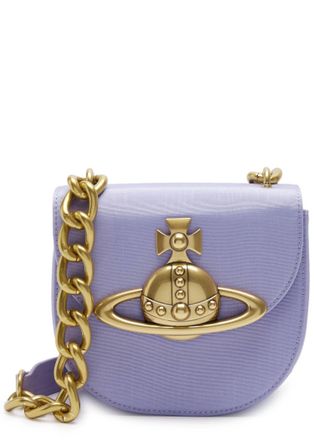 Vivienne Westwood Womens Jodie Satin Saddle Bag In Lilac