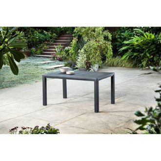 Dmora Dmora - Mesa De Jard&iacute;n Listowel, Base De Picnic, Mesa De Comedor De Jard&iacute;n, Banco Multiusos Para Exterior, 147x90 H75 Cm, Antracita