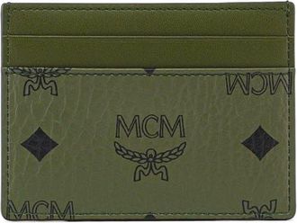 MCM Aren Card Case in Visetos in Green at Nordstrom