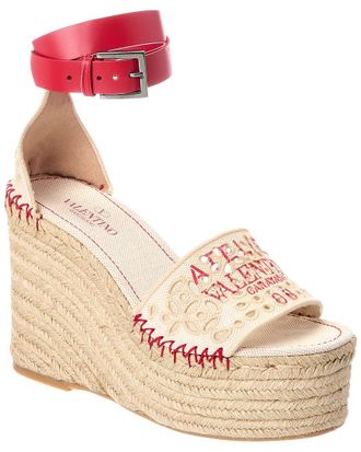 Valentino Vlogo Signature Canvas Sandal