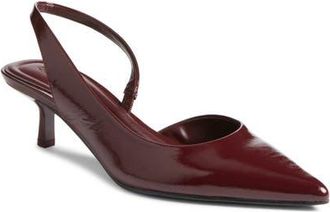 Open Edit Corina Slingback Half dOrsay Pointed Toe Kitten Heel Pump in Red Pomegranate at Nordstrom, Size 5.5