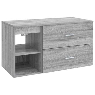 vidaXL Juego De Muebles De Ba&ntilde;o 2 Pcs Sonoma Gris Madera De Ingenier&iacute;a Vidaxl