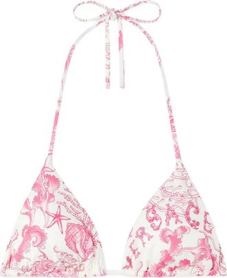 Versace Top bikini a fiori - Bianco
