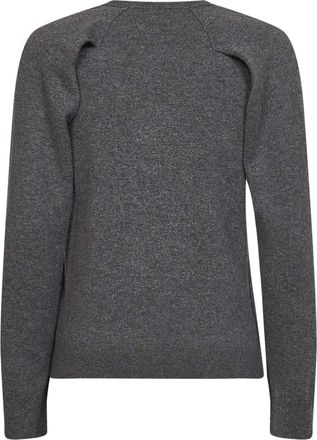 Jil Sander Womens Cashmere Sweater With Cut-Outs Grey