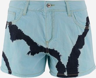 DON'T @ ME Baumwollshorts mit Batikdruck