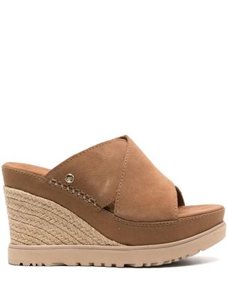 UGG braided wedge-heel sandals - Brown