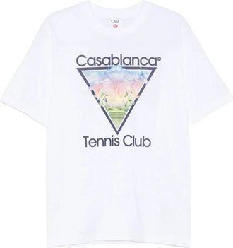 Casablanca T-shirt - Heren - T-shirts - Wit - 2XL - Katoen - Tops