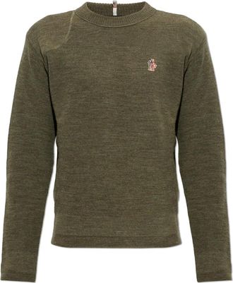 Moncler Grenoble Apr&egrave;s-Ski Trui - Heren - Ronde hals truien - Groen - M - Wol - Truien & Vesten