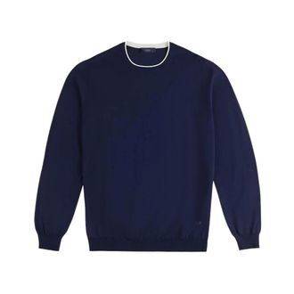 Fay Maglia Girocollo Profili F.14 - male - Fay - Sweatshirts - Blue - 2XL - Sweatshirts & Hoodies