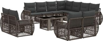 vidaXL Conjunto De Sof&aacute;s De Jard&iacute;n 12 Uds. Gris Y Gris Oscuro Vidaxl