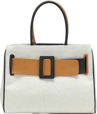 Tiffany & Fred Tiffany And Fred Paris Canvas Leather Belted Top Handle Satchel