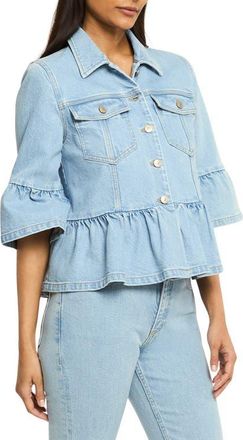 Cinq &agrave; Sept Mandie Denim Jacket in Mist at Nordstrom, Size Xx-Small