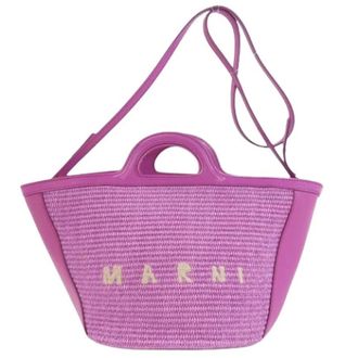 Marni Pre-owned Bucket Bags, female, Purple, Size: ONE SIZE Pre-owned Raffia Shoulder Bag